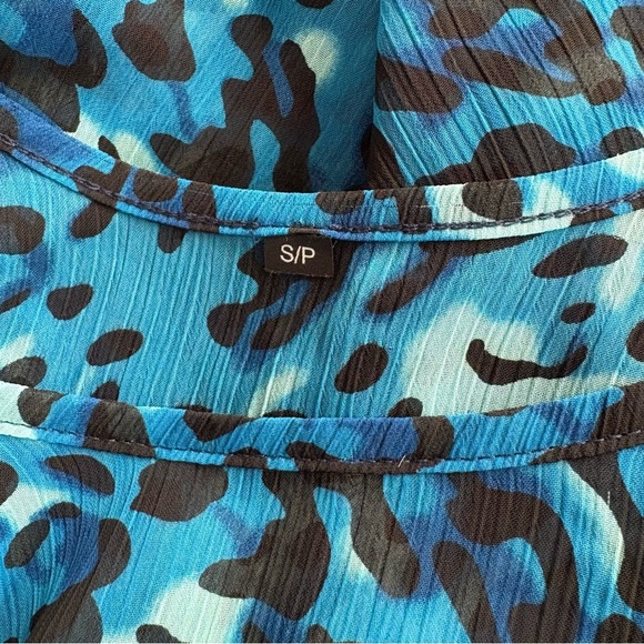 Rapz Blue Leopard Print Handkerchief Hem Dress Size Small NWT - Picture 6 of 8